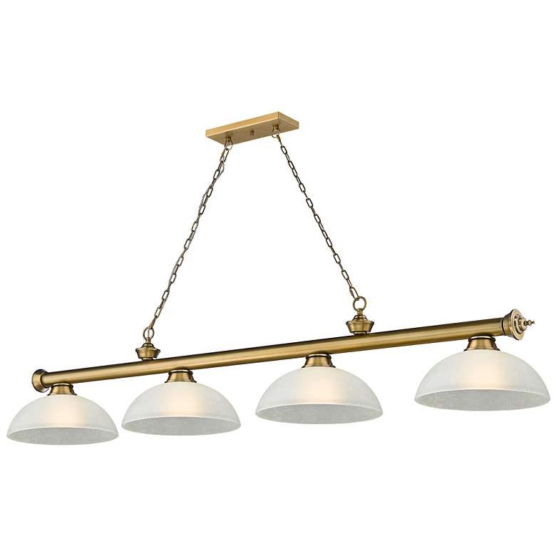 Image 2 Cordon by Z-Lite Rubbed Brass 4 Light Billiard Light