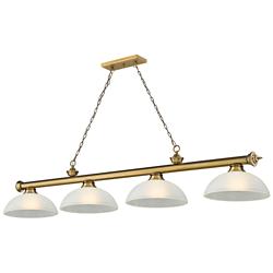 Cordon by Z-Lite Rubbed Brass 4 Light Billiard Light