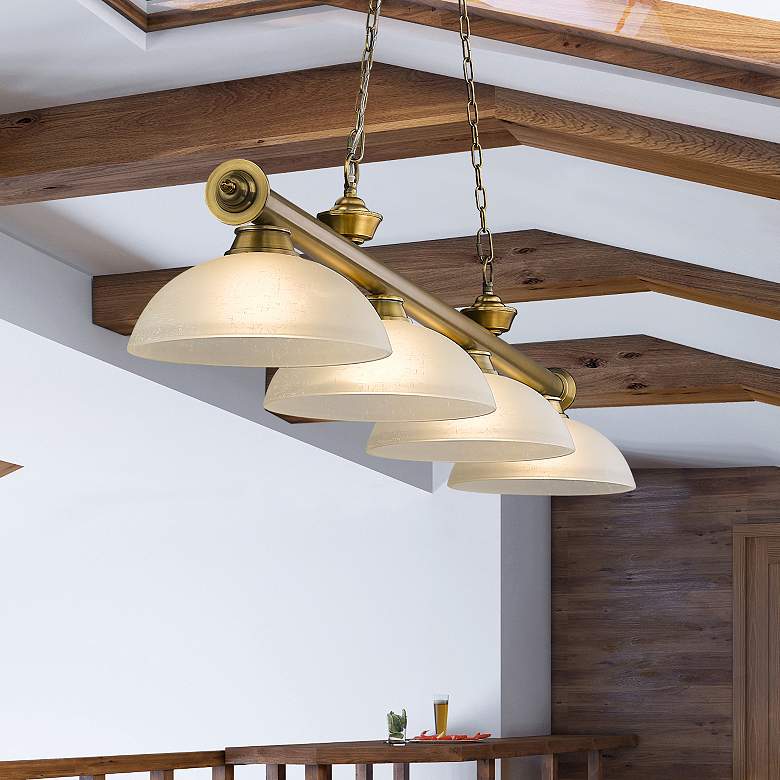 Image 1 Cordon by Z-Lite Rubbed Brass 4 Light Billiard Light