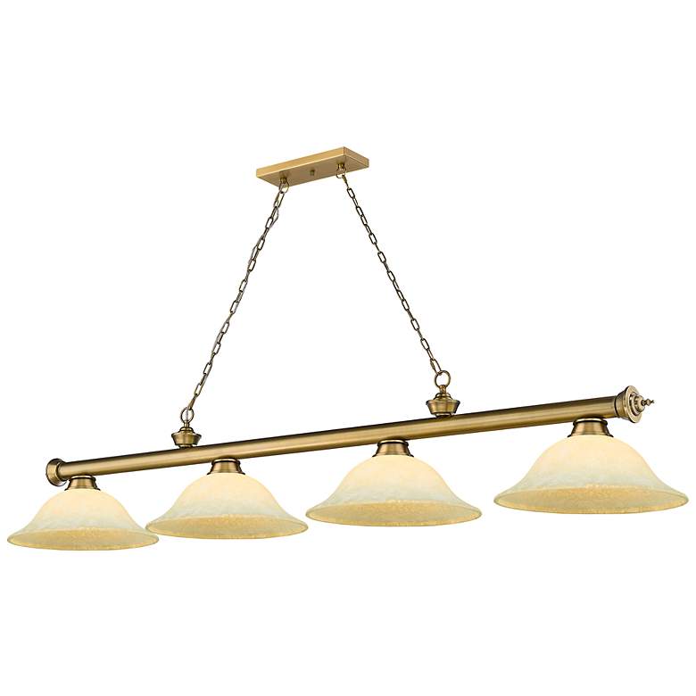 Image 2 Cordon by Z-Lite Rubbed Brass 4 Light Billiard Light