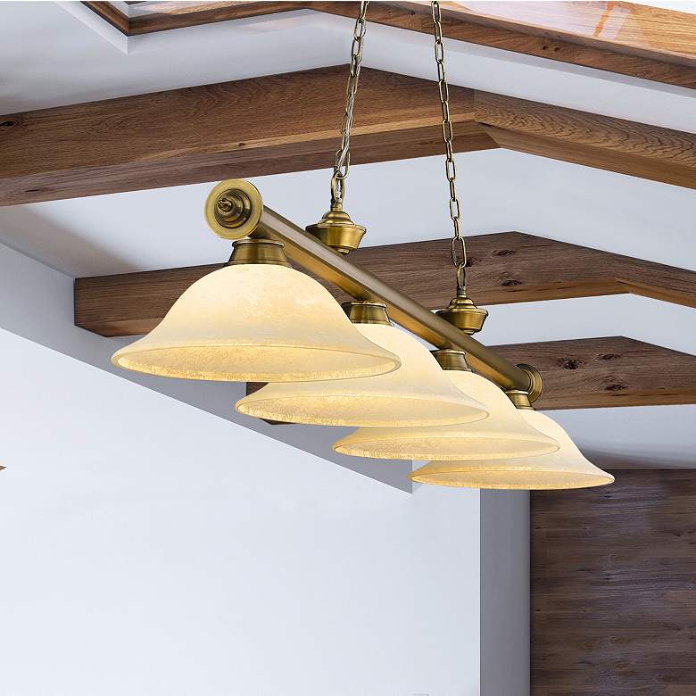 Image 1 Cordon by Z-Lite Rubbed Brass 4 Light Billiard Light