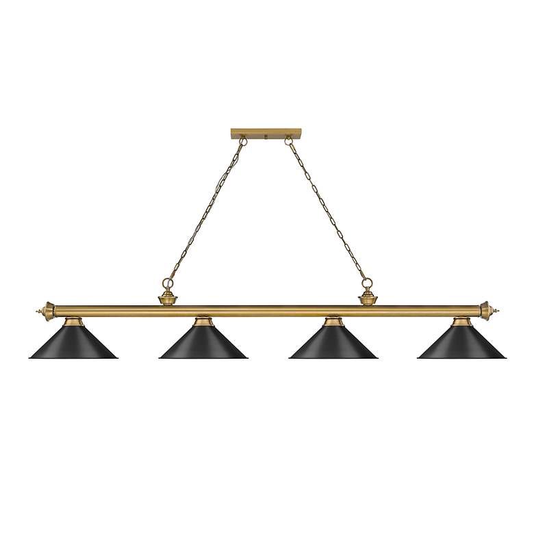 Image 5 Cordon by Z-Lite Rubbed Brass 4 Light Billiard Light more views