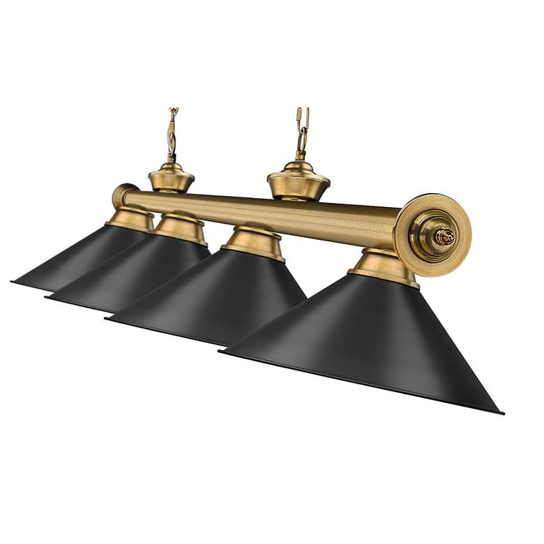 Image 7 Cordon by Z-Lite Rubbed Brass 4 Light Billiard Light more views