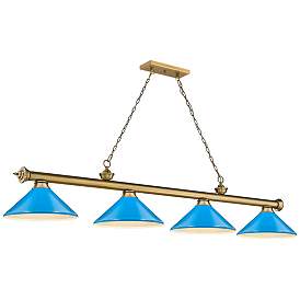 Image1 of Cordon by Z-Lite Rubbed Brass 4 Light Billiard Light