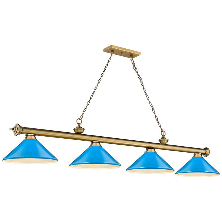 Image 1 Cordon by Z-Lite Rubbed Brass 4 Light Billiard Light