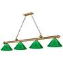 2_Cordon by Z-Lite Rubbed Brass 4 Light Billiard Light