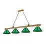 Cordon by Z-Lite Rubbed Brass 4 Light Billiard Light