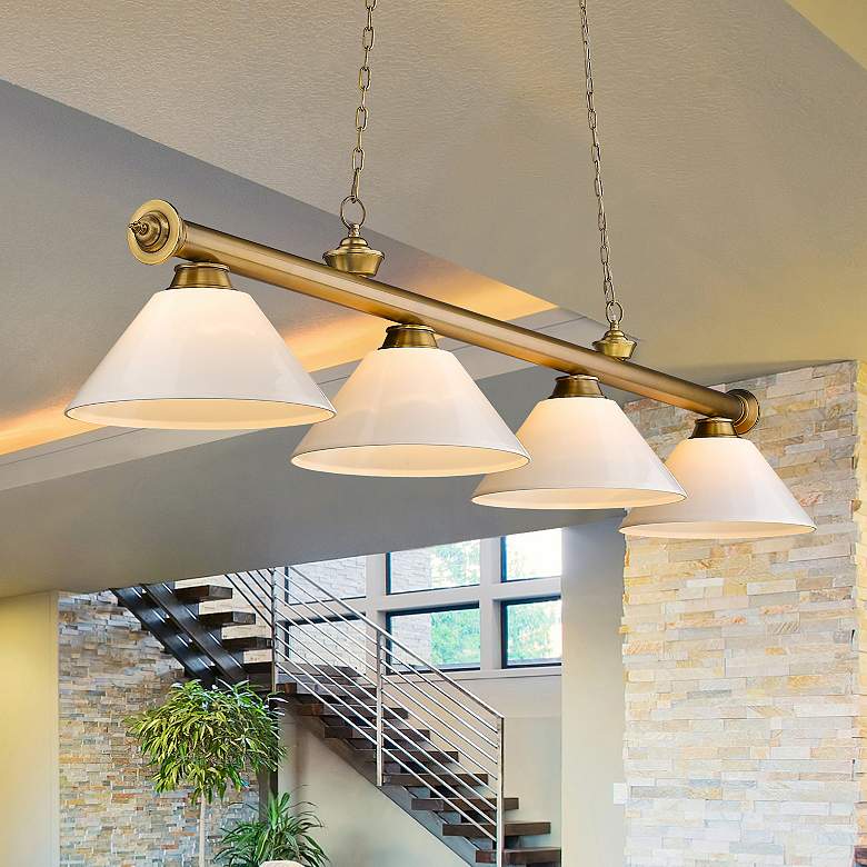 Image 1 Cordon by Z-Lite Rubbed Brass 4 Light Billiard Light