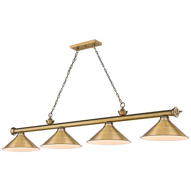 Image 2 Cordon by Z-Lite Rubbed Brass 4 Light Billiard Light