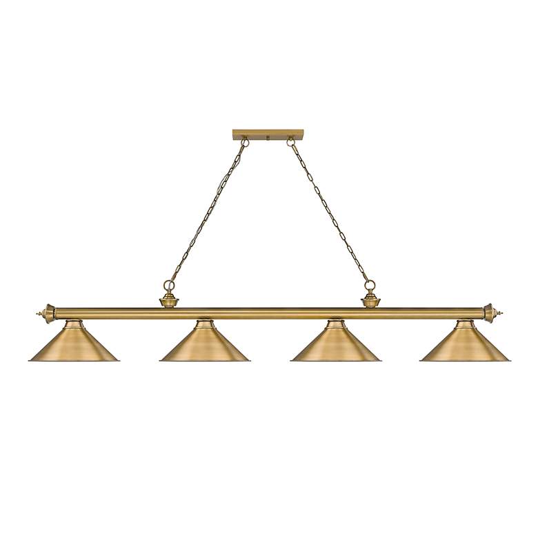 Image 5 Cordon by Z-Lite Rubbed Brass 4 Light Billiard Light more views