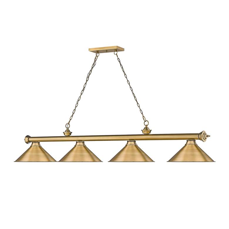 Image 6 Cordon by Z-Lite Rubbed Brass 4 Light Billiard Light more views