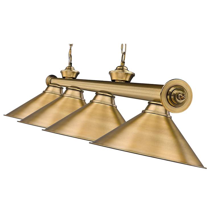 Image 7 Cordon by Z-Lite Rubbed Brass 4 Light Billiard Light more views
