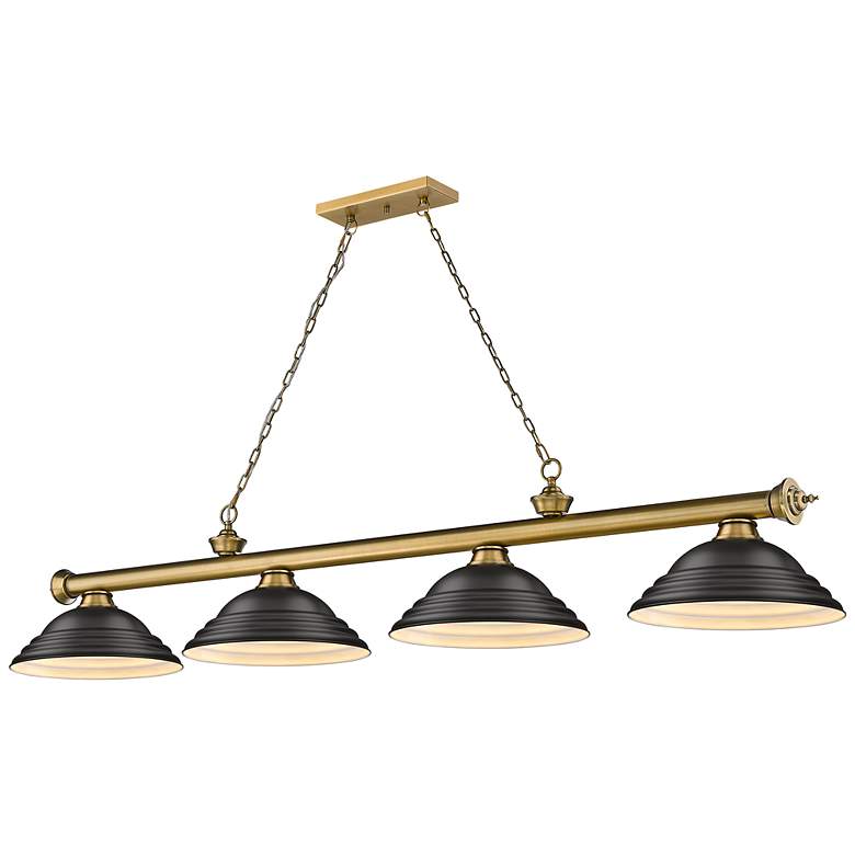 Image 2 Cordon by Z-Lite Rubbed Brass 4 Light Billiard Light
