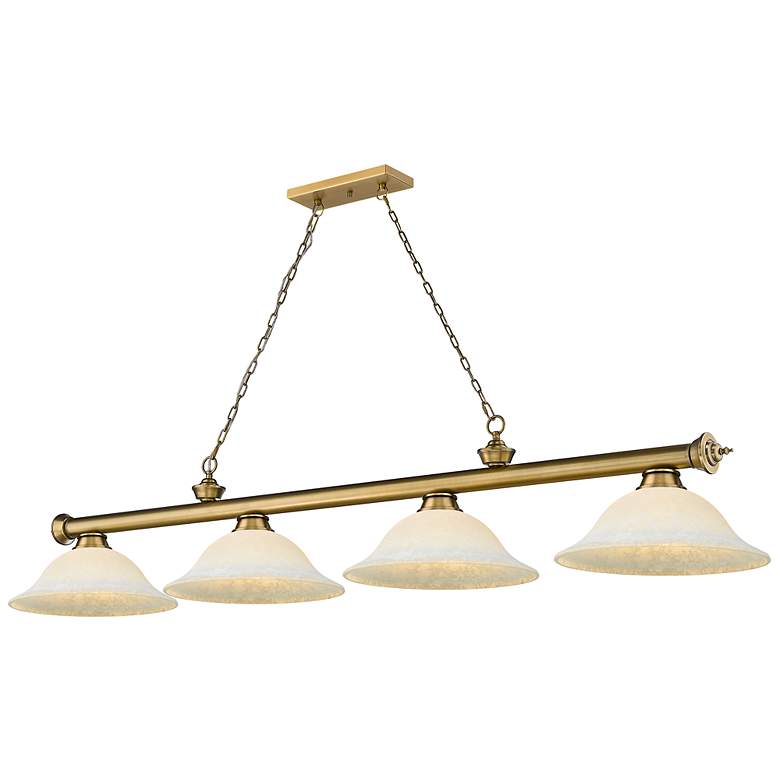 Image 2 Cordon by Z-Lite Rubbed Brass 4 Light Billiard Light