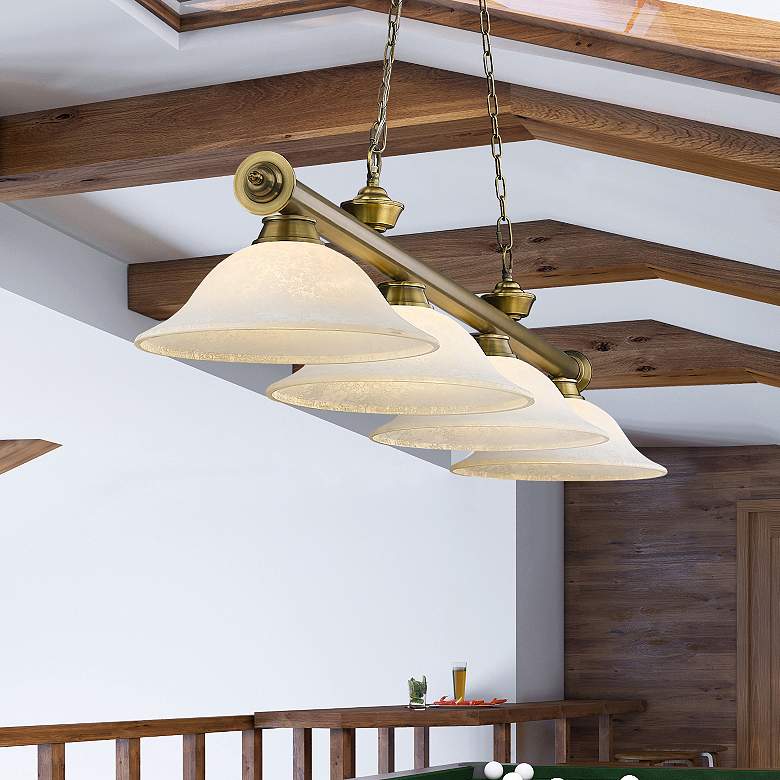 Image 1 Cordon by Z-Lite Rubbed Brass 4 Light Billiard Light