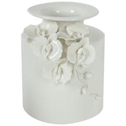 Cordone 8 3/4&quot; High White Ceramic Vase