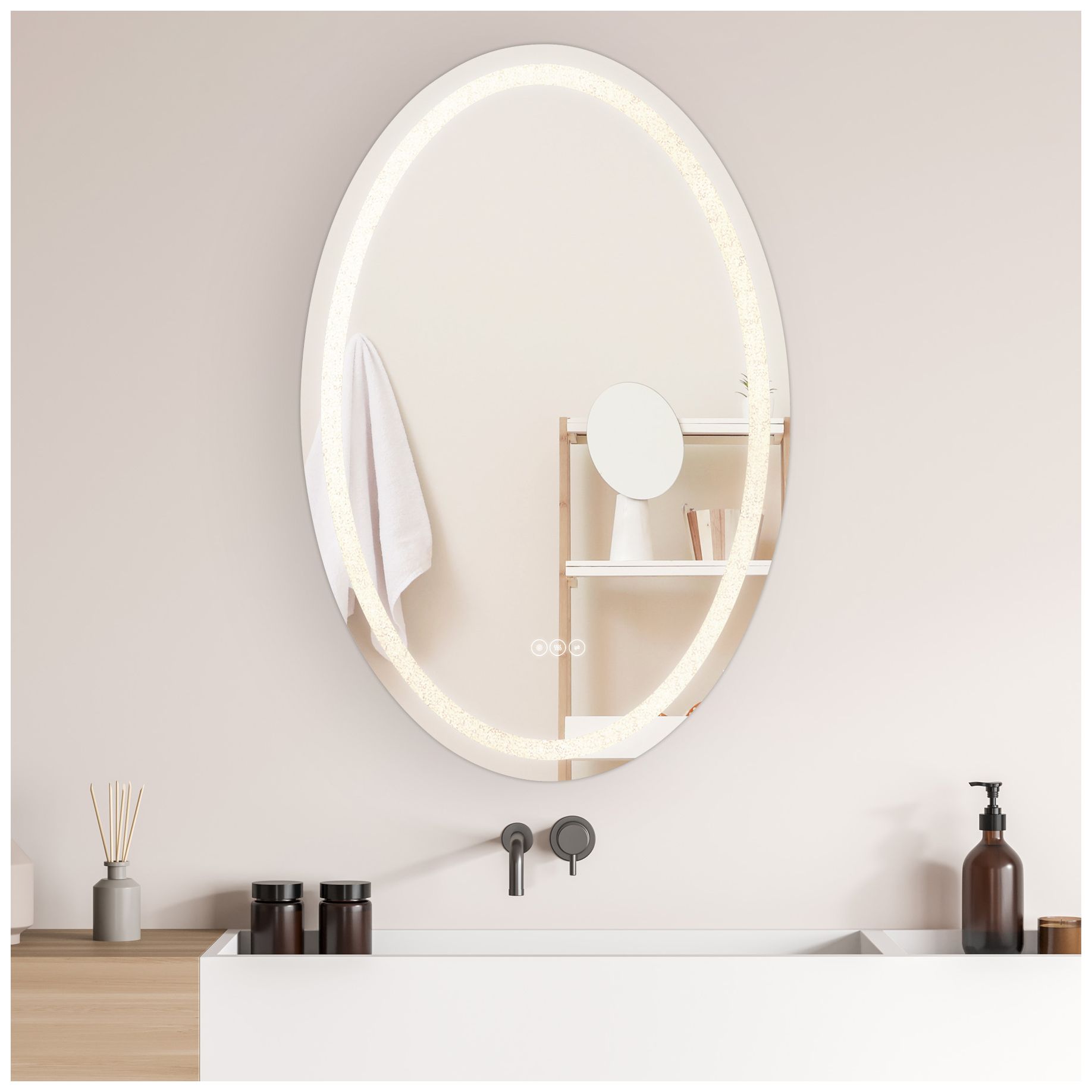 Image 7 Cordova LED Oval Frontlit Mirror more views