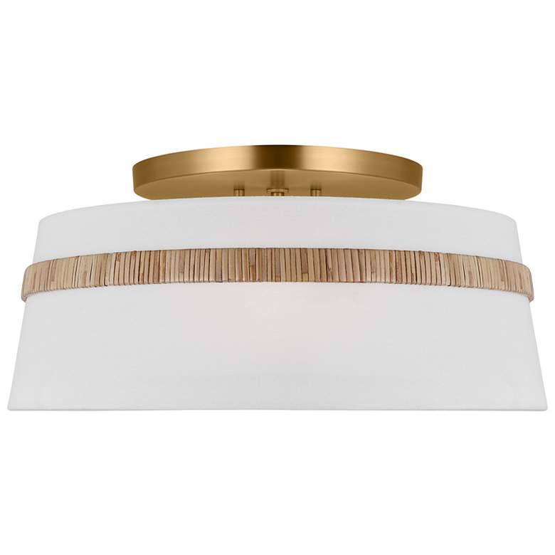 Image 1 Cordtlandt 19" Wide Burnished Brass Drum Ceiling Light