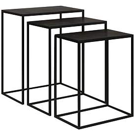 Image1 of Coreene 21 1/4"W Black and Bronze Nesting Tables Set of 3