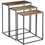 Coreene 21" Wide Aged Black and Gold Nesting Tables Set of 3