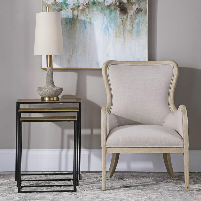 Image 5 Coreene 21" Wide Aged Black and Gold Nesting Tables Set of 3 more views
