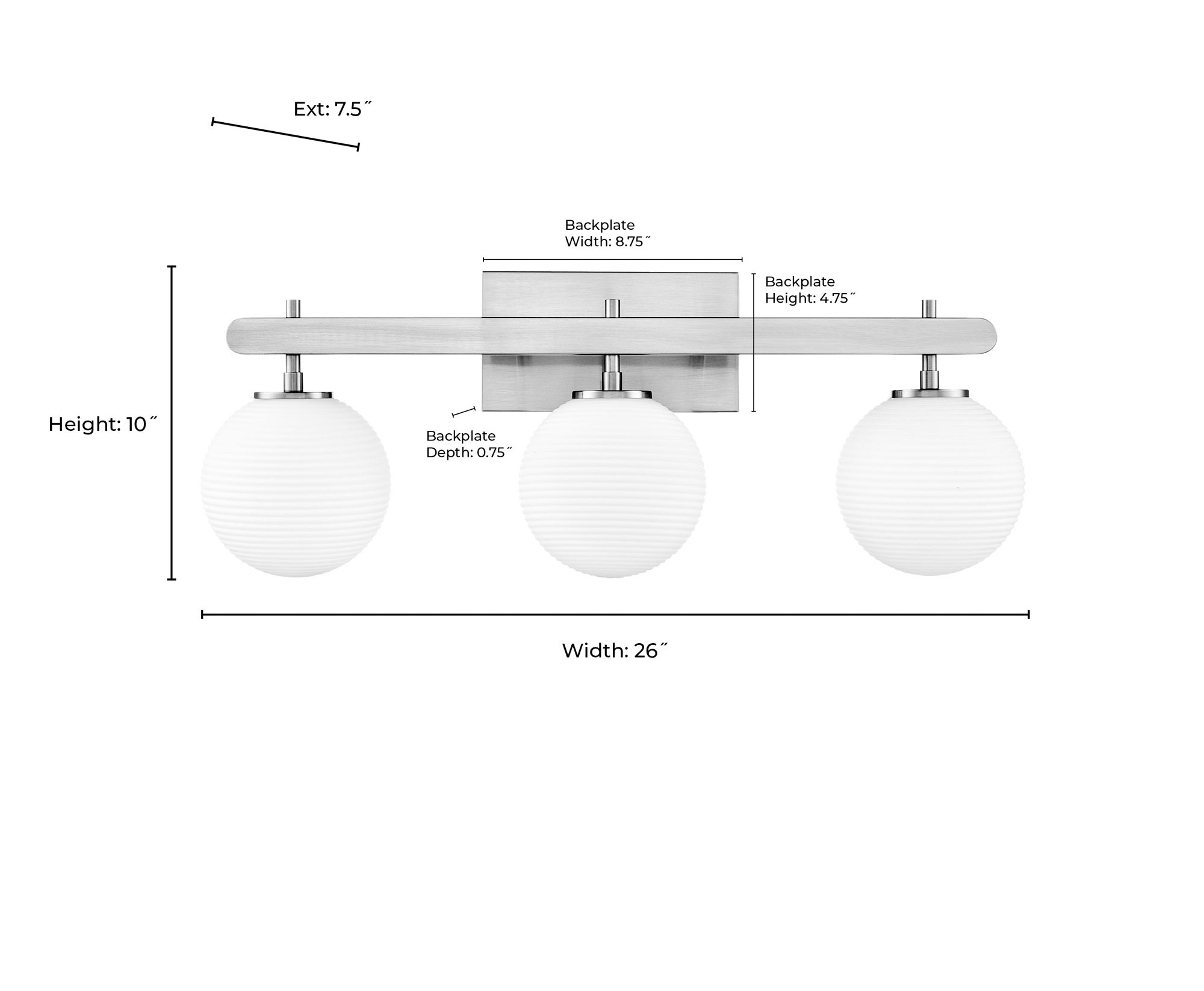 Coretta 26" Wide 3-Light Vanity in Modern Gold