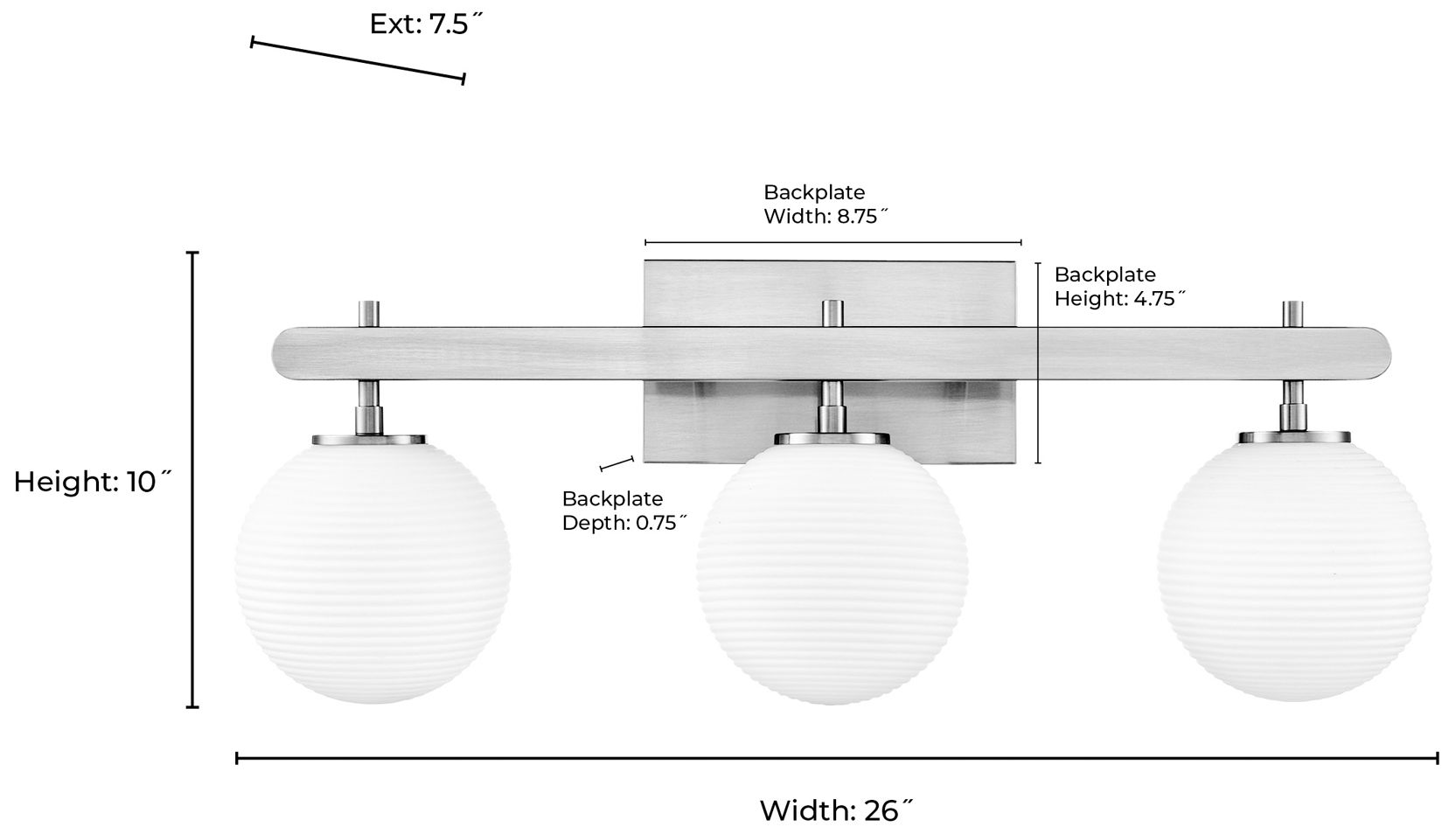 Coretta 26" Wide 3-Light Vanity in Modern Gold