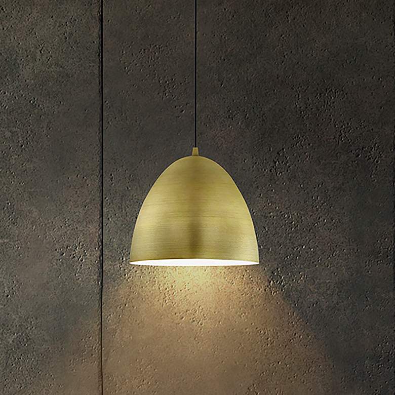 Image 1 Coretto - 1-Light Pendant - Brushed Gold Finish - Brushed Gold Metal Shade