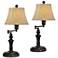 Corey Bronze Swing Arm USB Desk Lamps Set of 2 with Socket