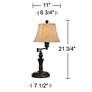 Corey Bronze Swing Arm USB Desk Lamps Set of 2 with Socket