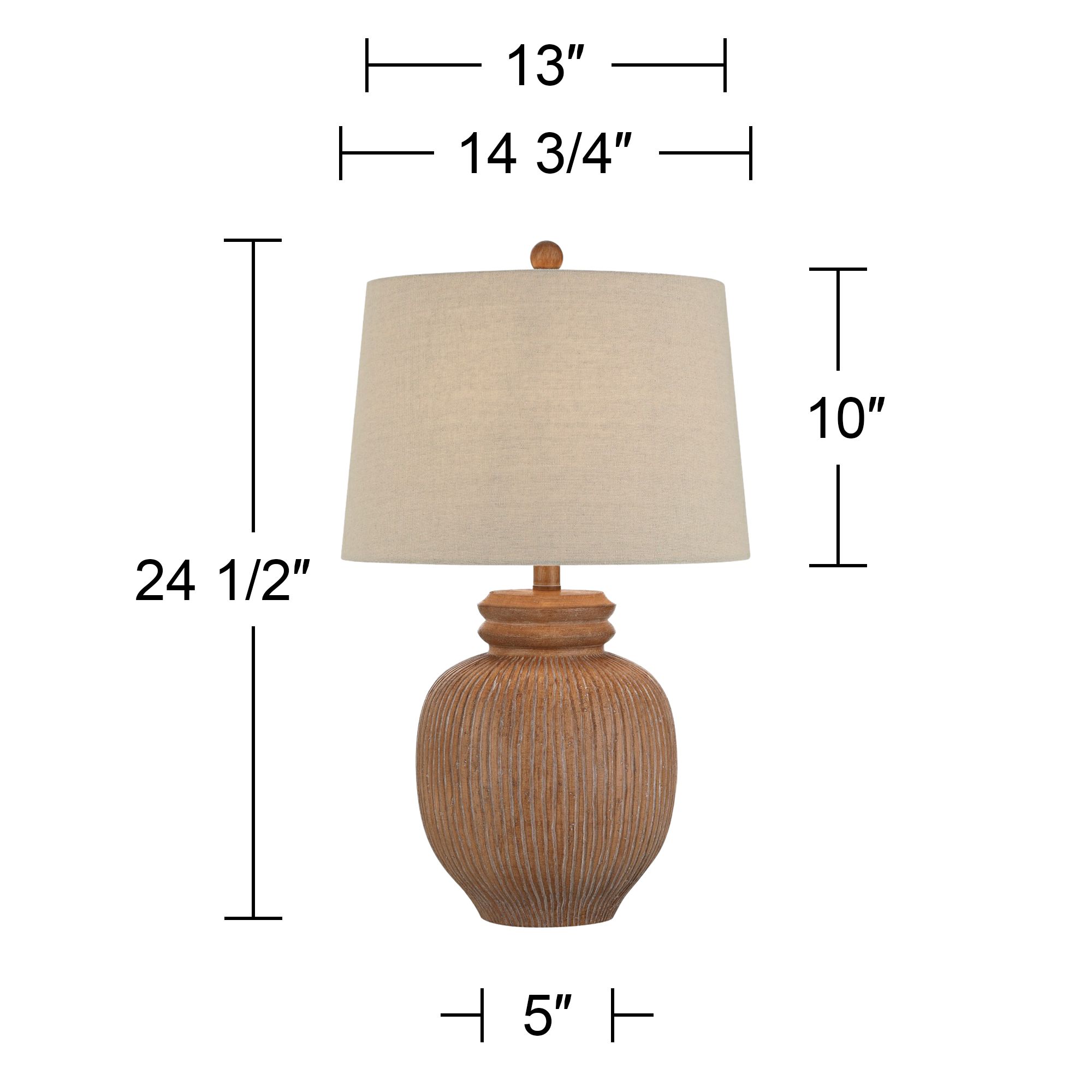 Corfu 24 1/2" High Beige Almond Table Lamp Set of 2