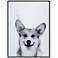 Corgi 24"x18" Rectangular Printed Glass Framed Wall Art