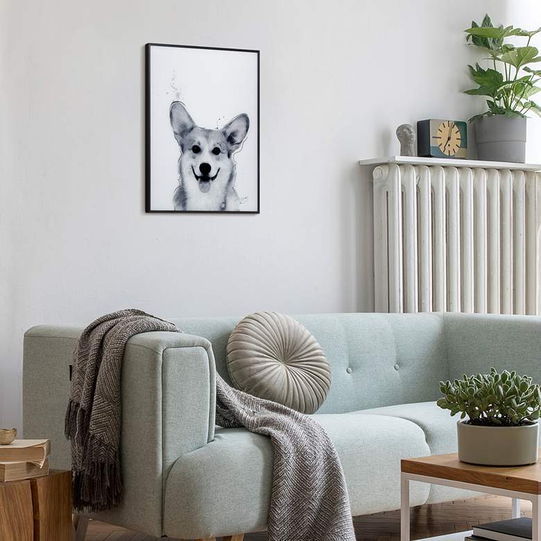 Image 6 Corgi 24"x18" Rectangular Printed Glass Framed Wall Art more views