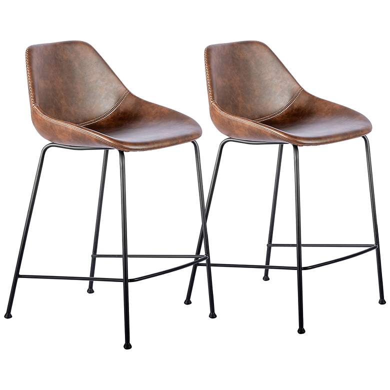 Image 1 Corinna 25 1/4" Vintage Brown Counter Stool Set of 2