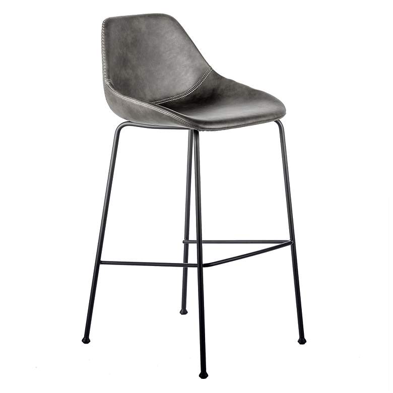 Image 4 Corinna 29 1/2" Vintage Dark Gray Bar Stool Set of 2 more views