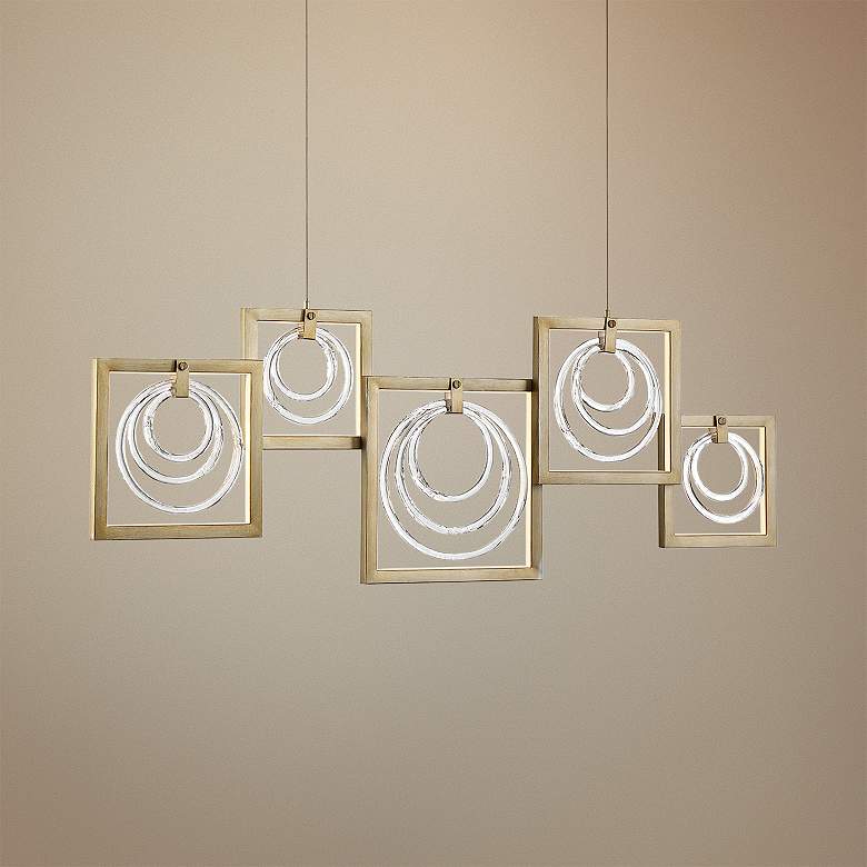 Image 1 Corinna 46 1/2"W Silver LED Kitchen Island Light Chandelier