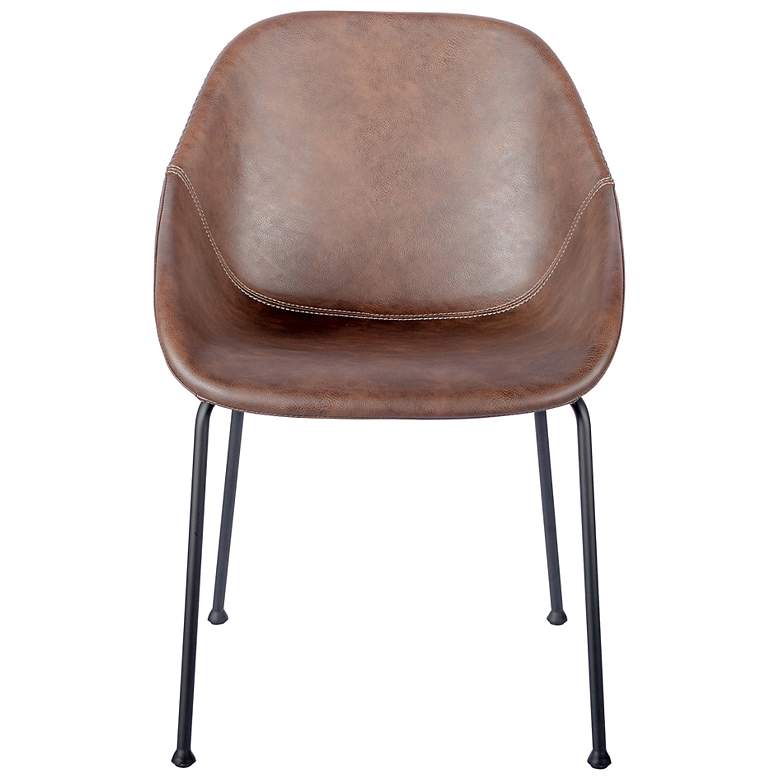 Image 3 Corinna Vintage Brown Leatherette Side Chair Set of 2 more views