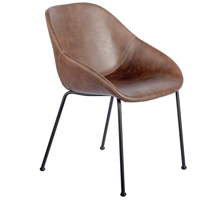 Image 4 Corinna Vintage Brown Leatherette Side Chair Set of 2 more views