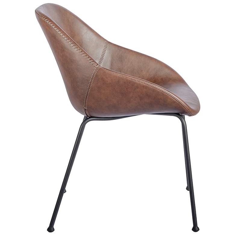 Image 5 Corinna Vintage Brown Leatherette Side Chair Set of 2 more views