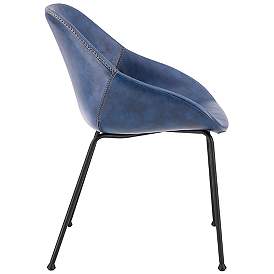 Image5 of Corinna Vintage Dark Blue Leatherette Side Chair Set of 2 more views