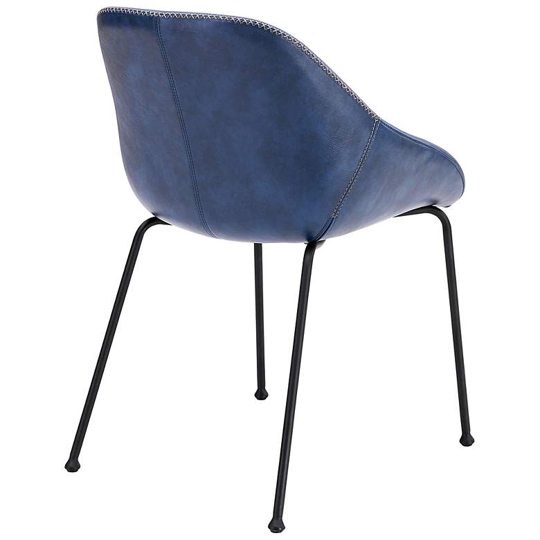 Image 6 Corinna Vintage Dark Blue Leatherette Side Chair Set of 2 more views