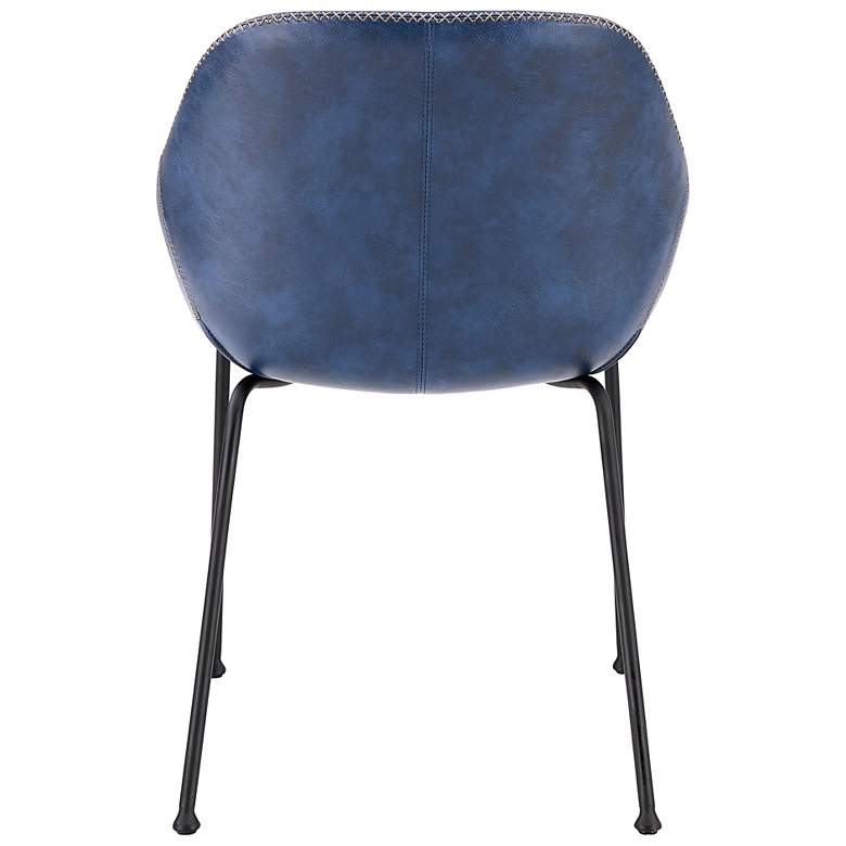 Image 7 Corinna Vintage Dark Blue Leatherette Side Chair Set of 2 more views