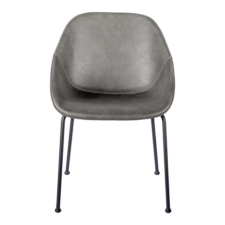 Image 4 Corinna Vintage Dark Gray Leatherette Side Chair Set of 2 more views