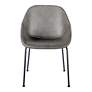 Corinna Vintage Dark Gray Leatherette Side Chair Set of 2 in scene