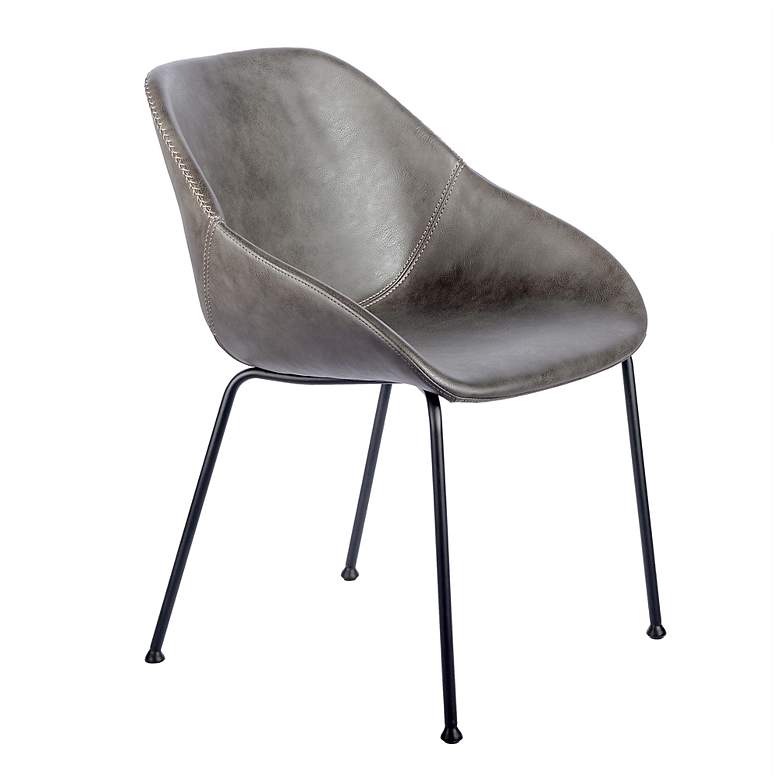 Image 5 Corinna Vintage Dark Gray Leatherette Side Chair Set of 2 more views