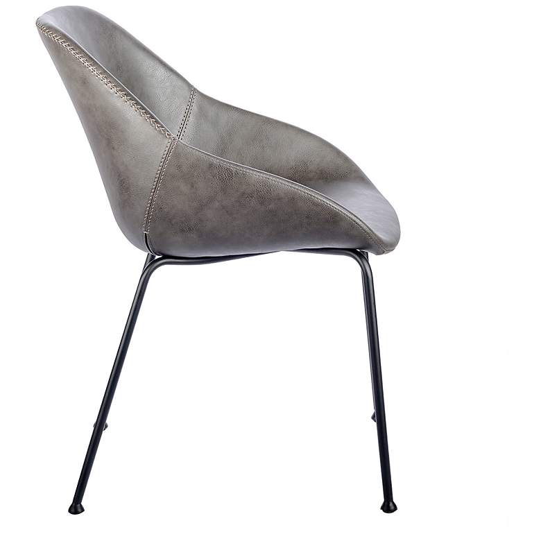 Image 6 Corinna Vintage Dark Gray Leatherette Side Chair Set of 2 more views