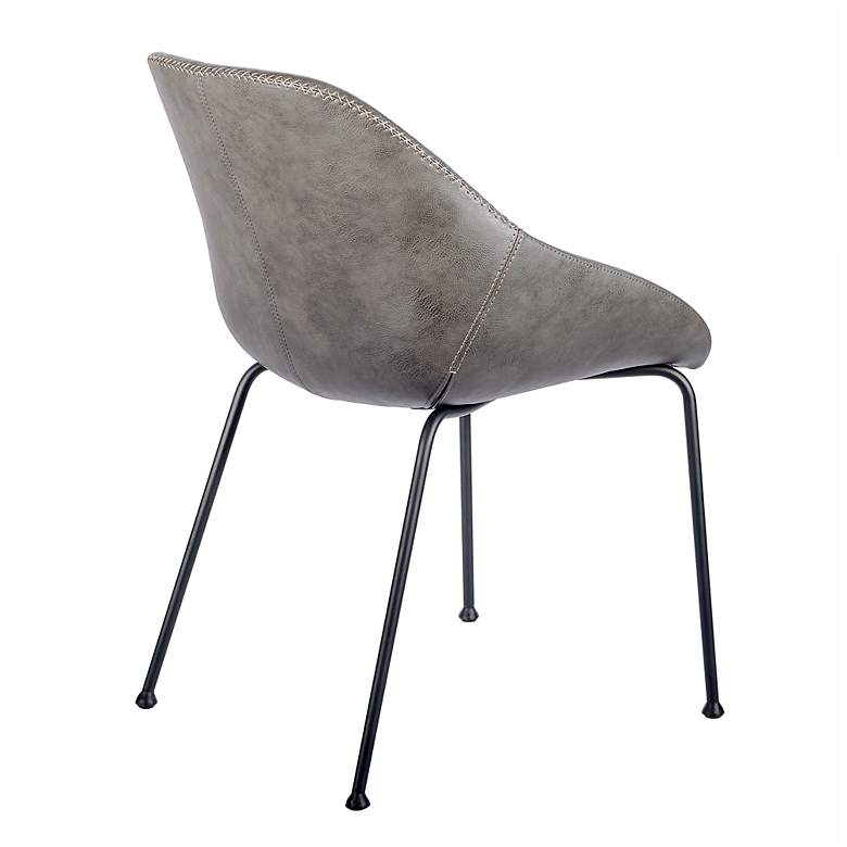 Image 7 Corinna Vintage Dark Gray Leatherette Side Chair Set of 2 more views