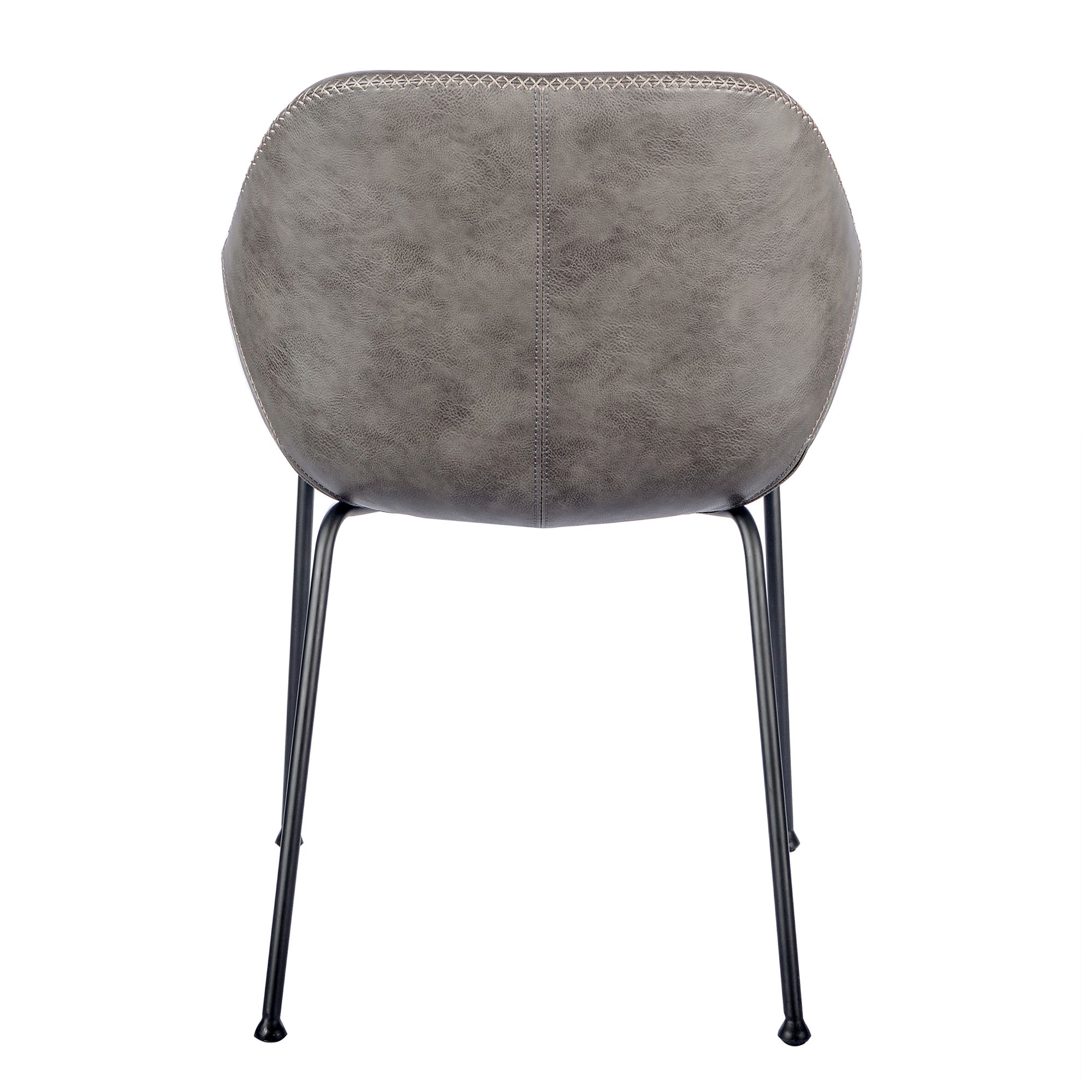 Corinna Vintage Dark Gray Leatherette Side Chair Set of 2 in scene