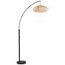 1_Corinne Black Arc Floor Lamp with Off-White Paper Shade