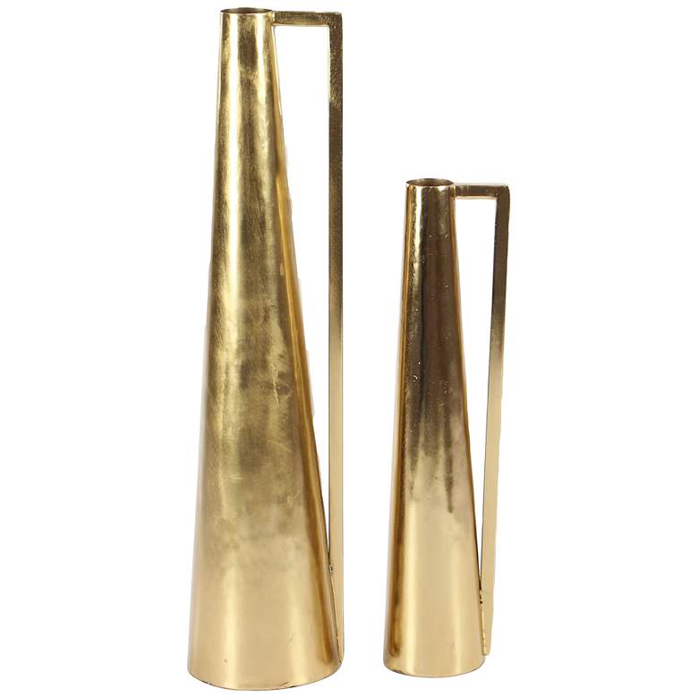 Image 2 Corinth 22" High Polished Gold Decorative Vases Set of 2